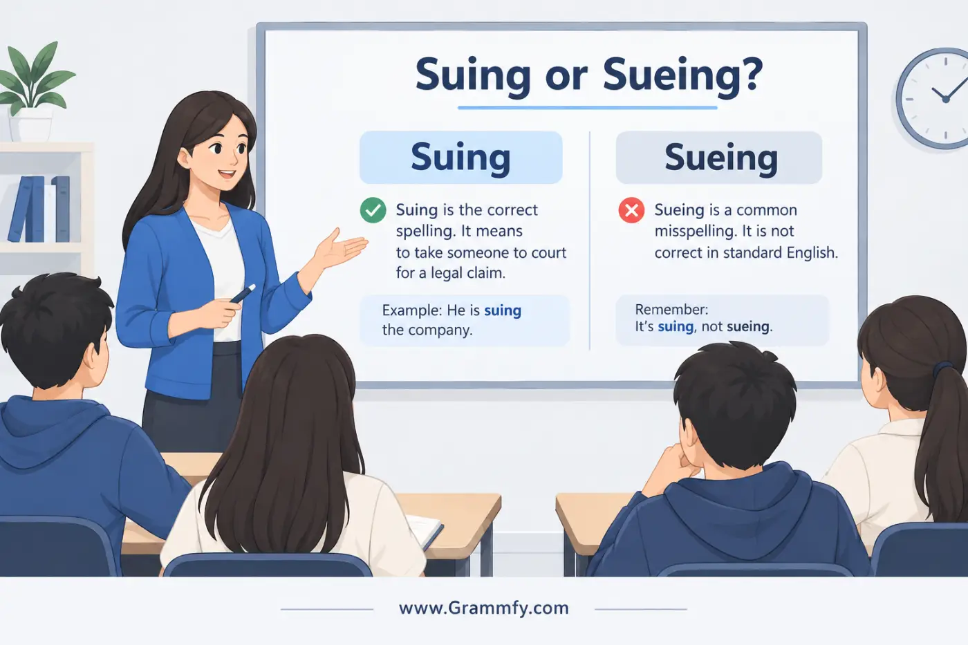 Suing or Sueing