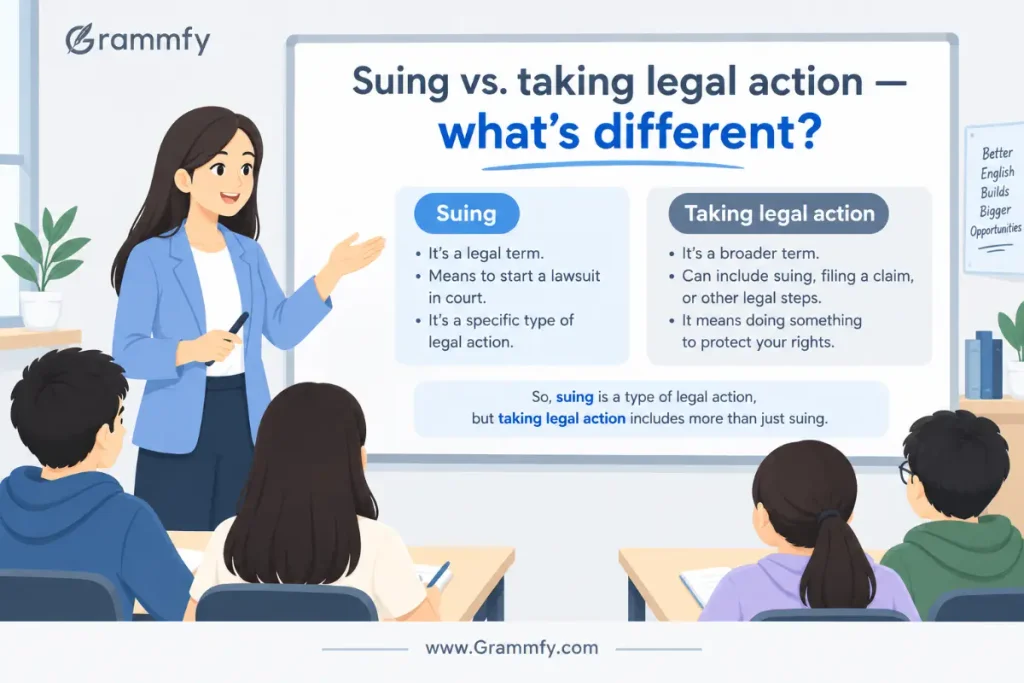 Suing vs. taking legal action — what’s different?