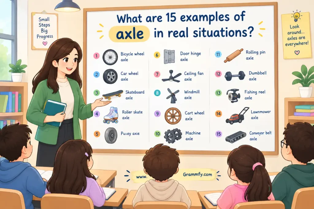 What are 15 examples of axle in real situations ?