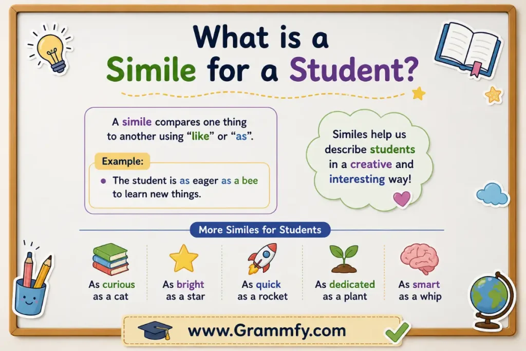 What is a simile for a student?