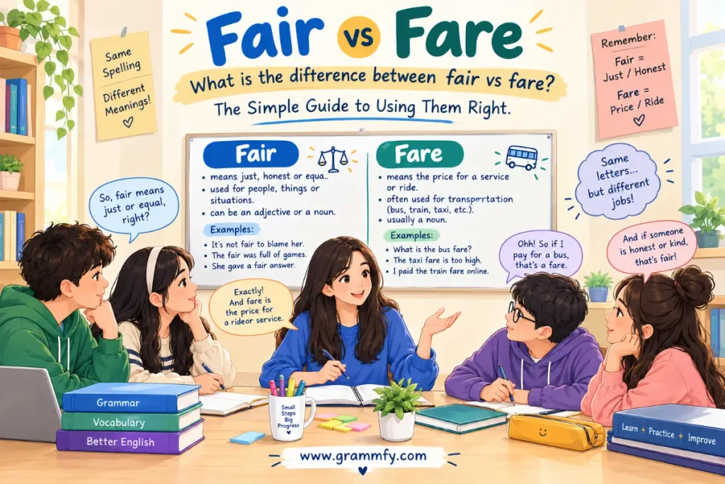 What is the difference between fair vs fare?