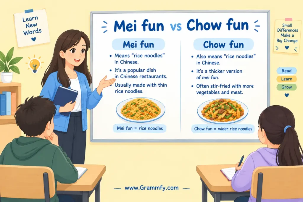 What is the difference between Mei fun vs Chow fun?