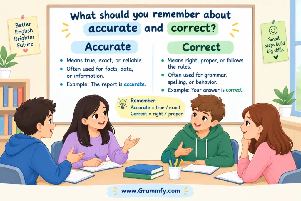 What should you remember about accurate or correct?