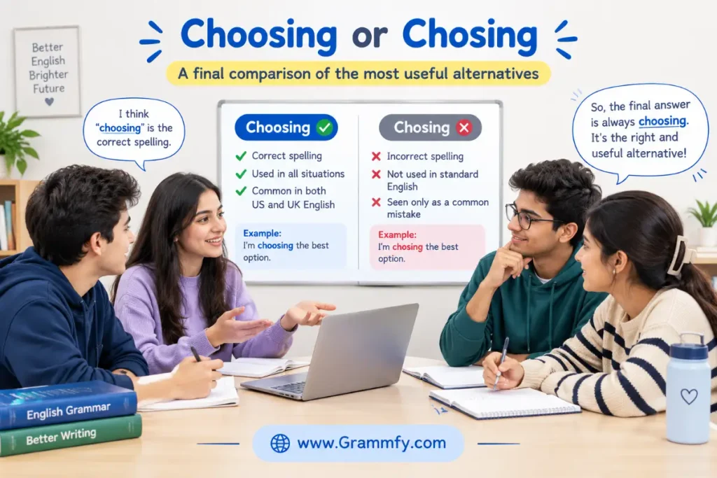 A final comparison of the most useful alternatives