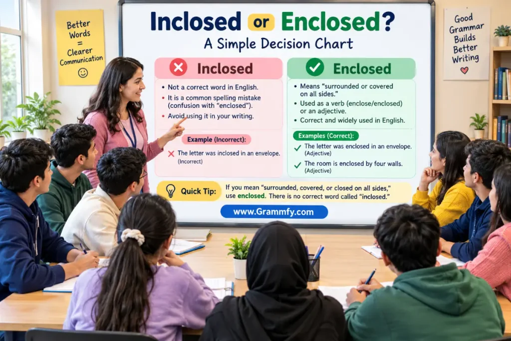 A simple decision chart About Inclosed or Enclosed