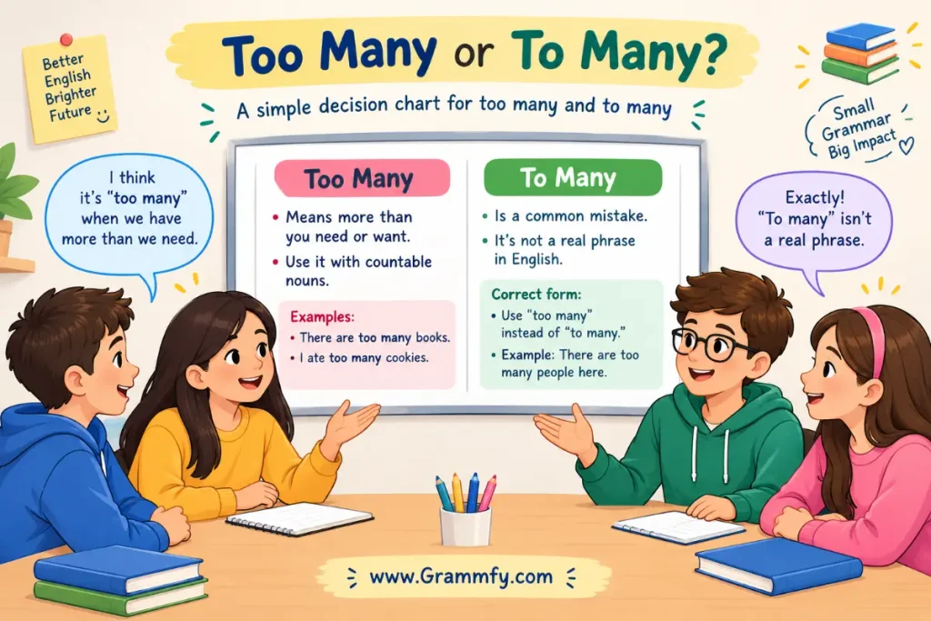 A simple decision chart for too many and to many