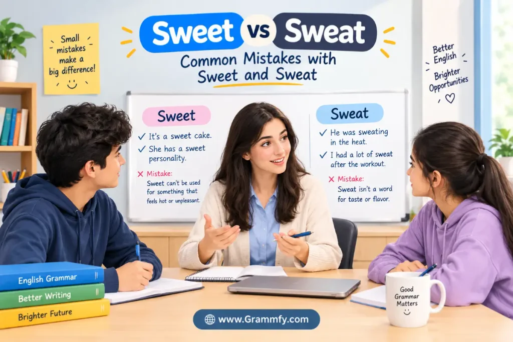 Common mistakes with sweet and sweat