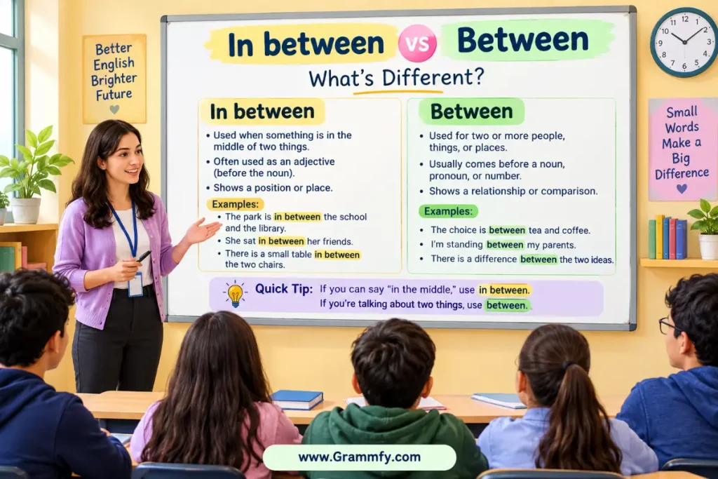 In between vs between: what's different?