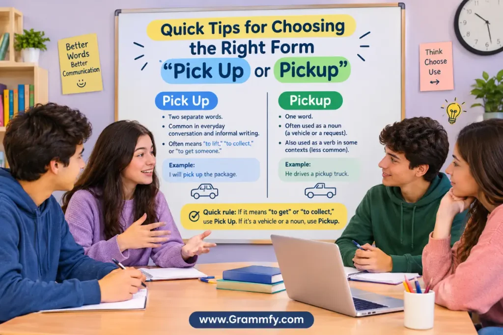 Quick tips for choosing the right form "Pick Up or Pickup"