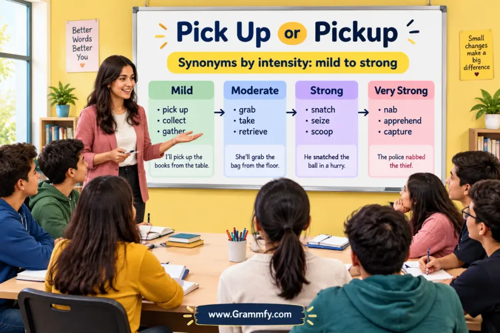 Synonyms by intensity: mild to strong
