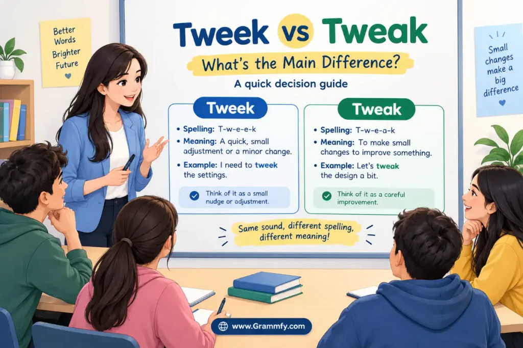Tweek vs Tweak: What's the Main Difference?