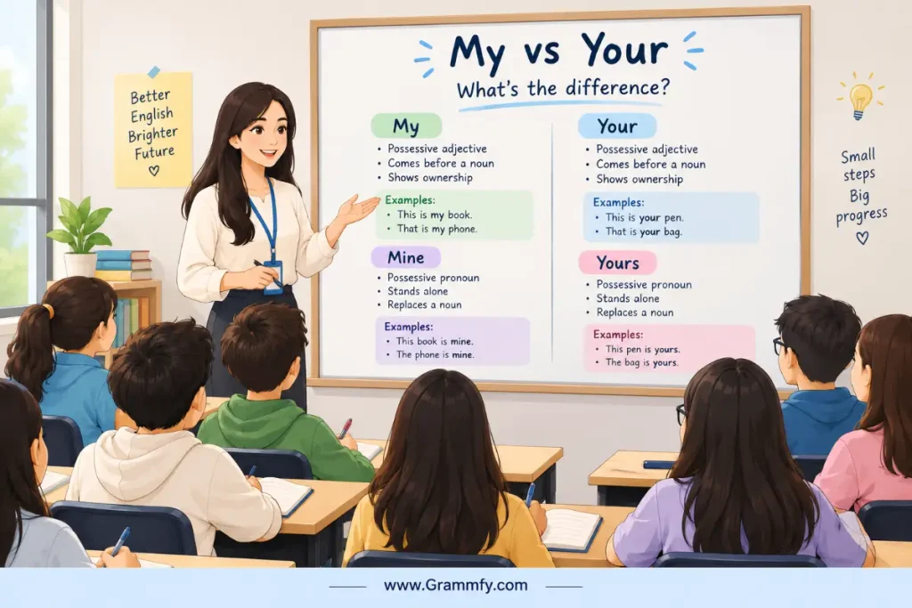 What are the difference between My and Your?