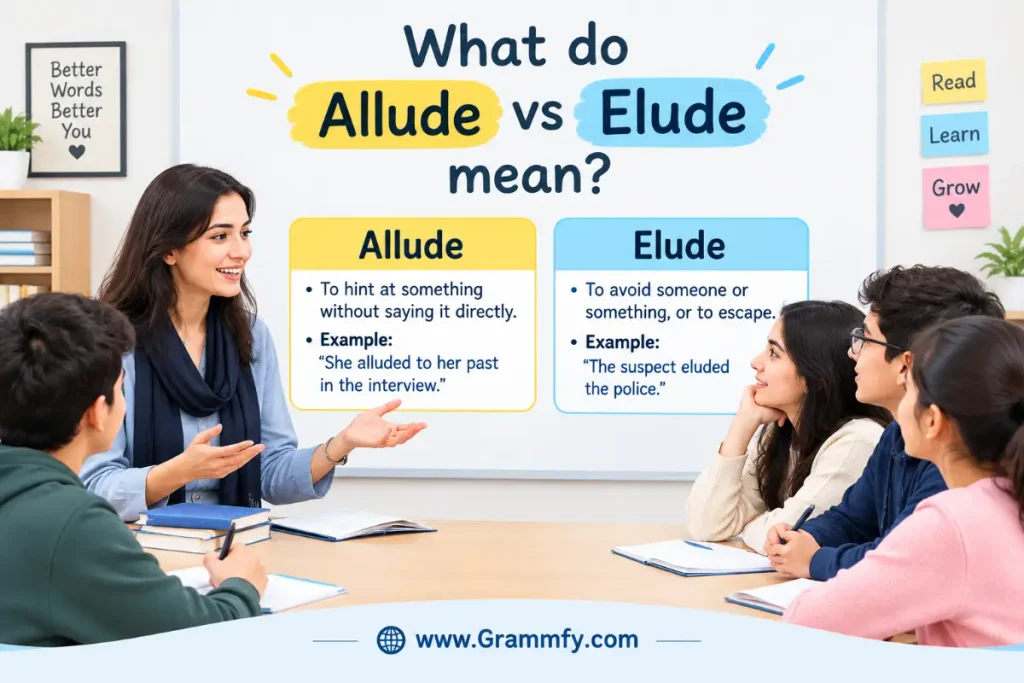 What do Allude vs Elude mean?