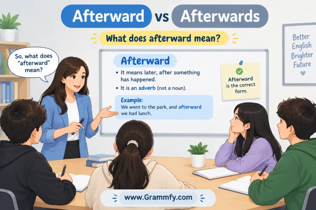 What does afterward mean?
