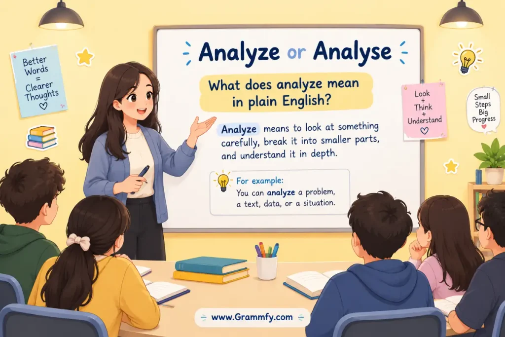 What does analyze mean in plain English?