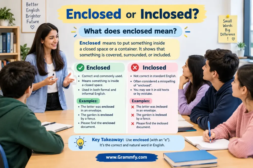 What does enclosed mean?