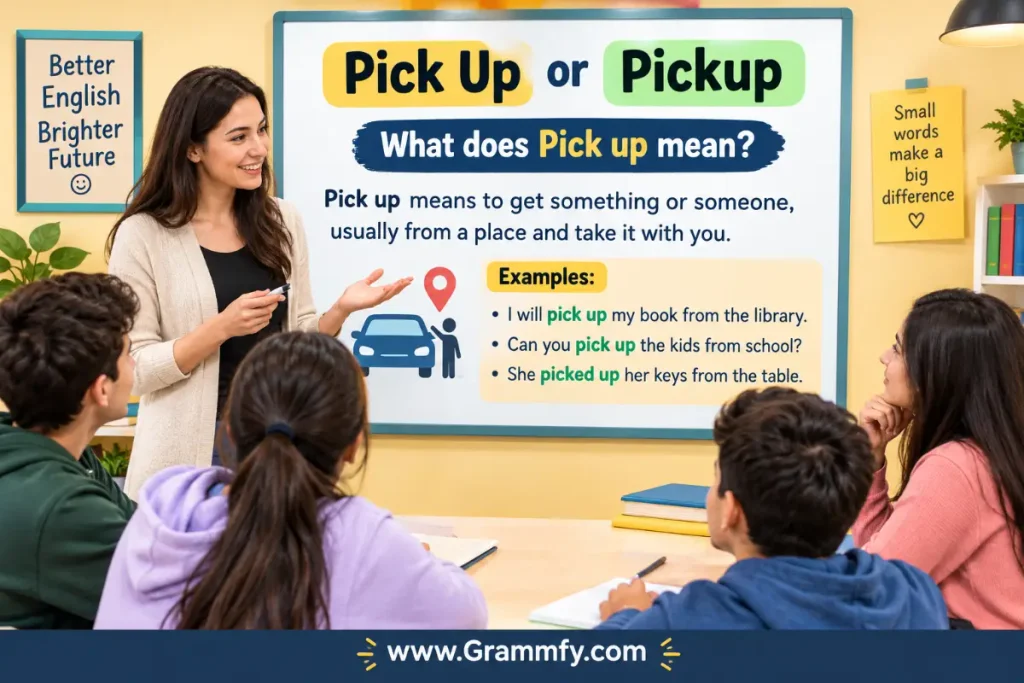 What does Pick up mean?