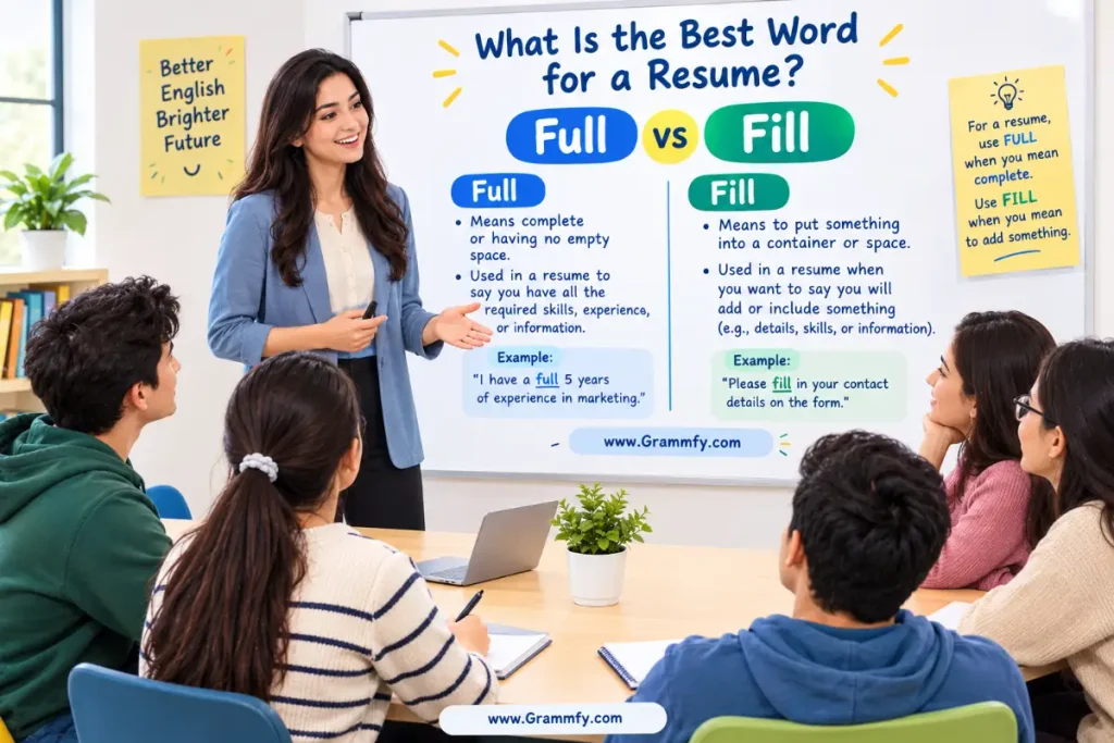 What Is the Best Word for a Resume Full vs Fill?