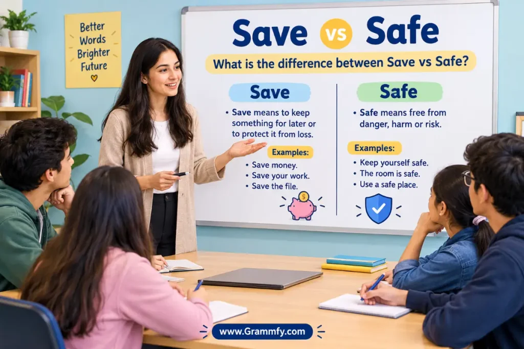 What is the difference between Save vs Safe?