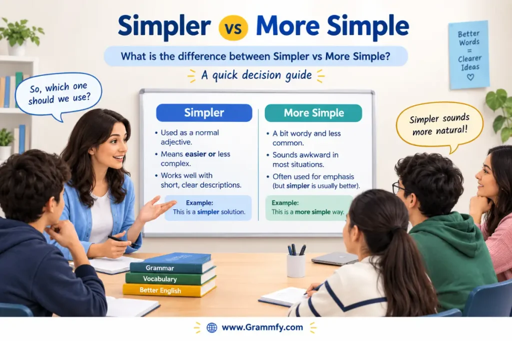 What is the difference between Simpler vs More Simple?