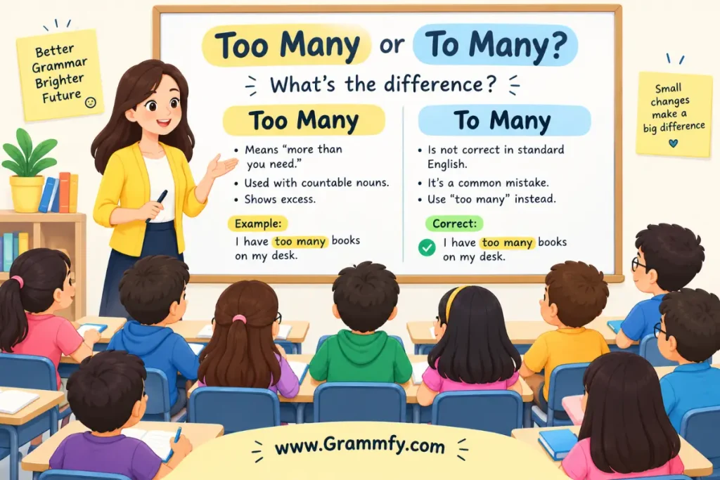 What is the difference between Too Many or To Many?