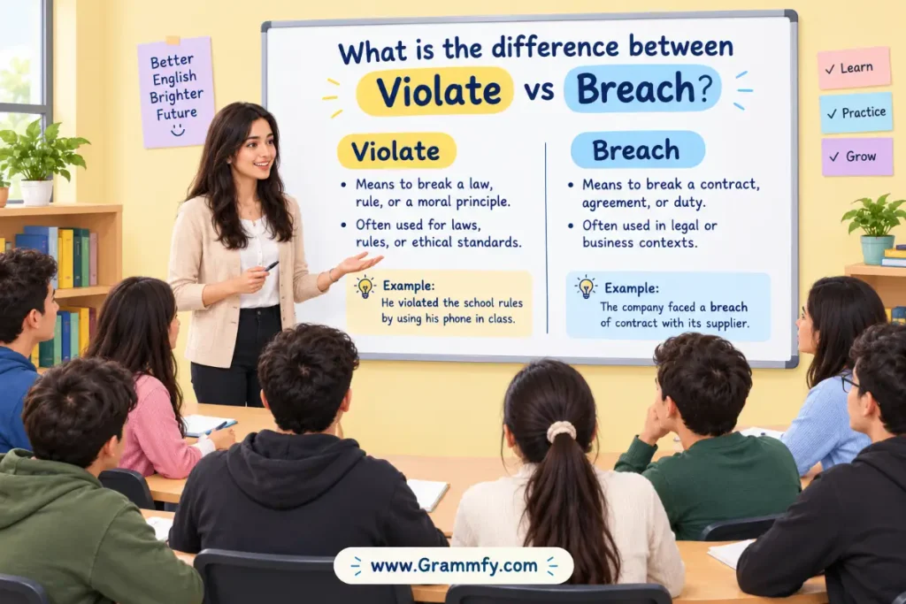 What is the difference between Violate vs Breach?