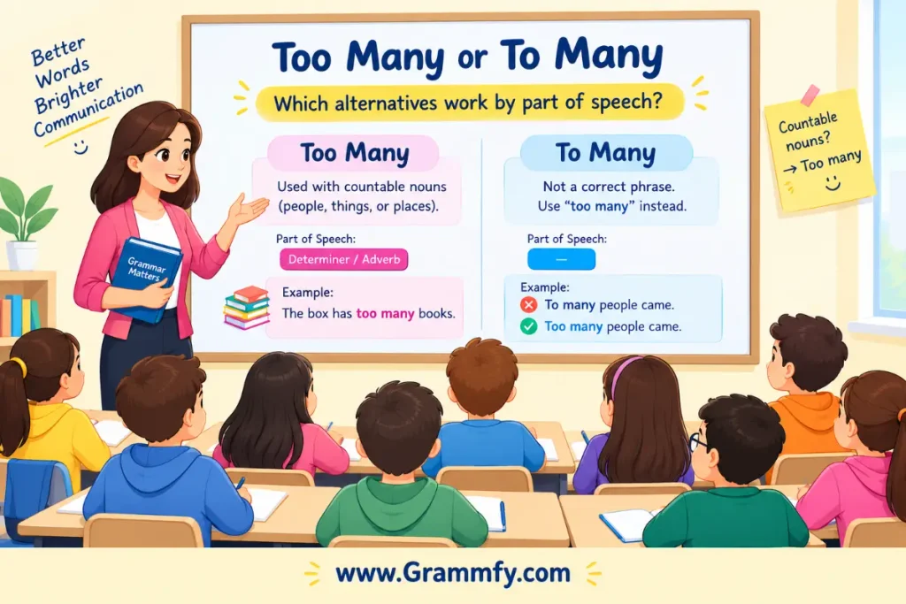 Which alternatives work by part of speech?
